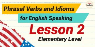 Phrasal Verbs and Idioms for English Speaking | Lesson 2 – Elementary Level