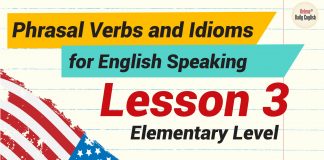 Phrasal Verbs and Idioms for English Speaking | Lesson 3 – Elementary Level