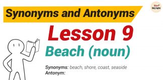 Synonyms and Antonyms Dictionary -Lesson 9: Beach (noun) Synonyms and Antonyms Dictionary -Lesson 9-01