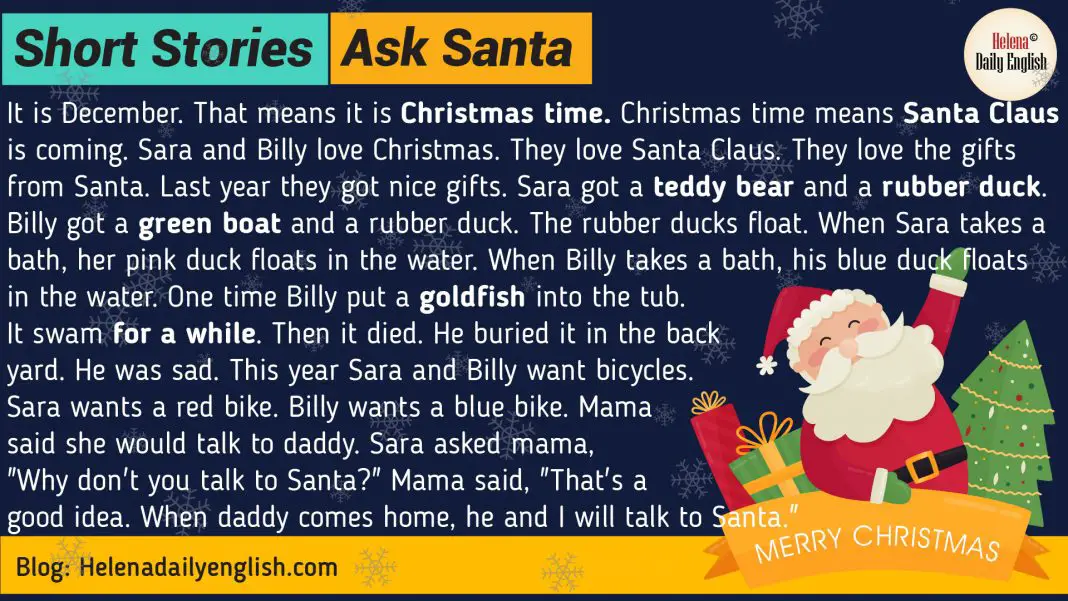 Short Stories in English: Ask Santa