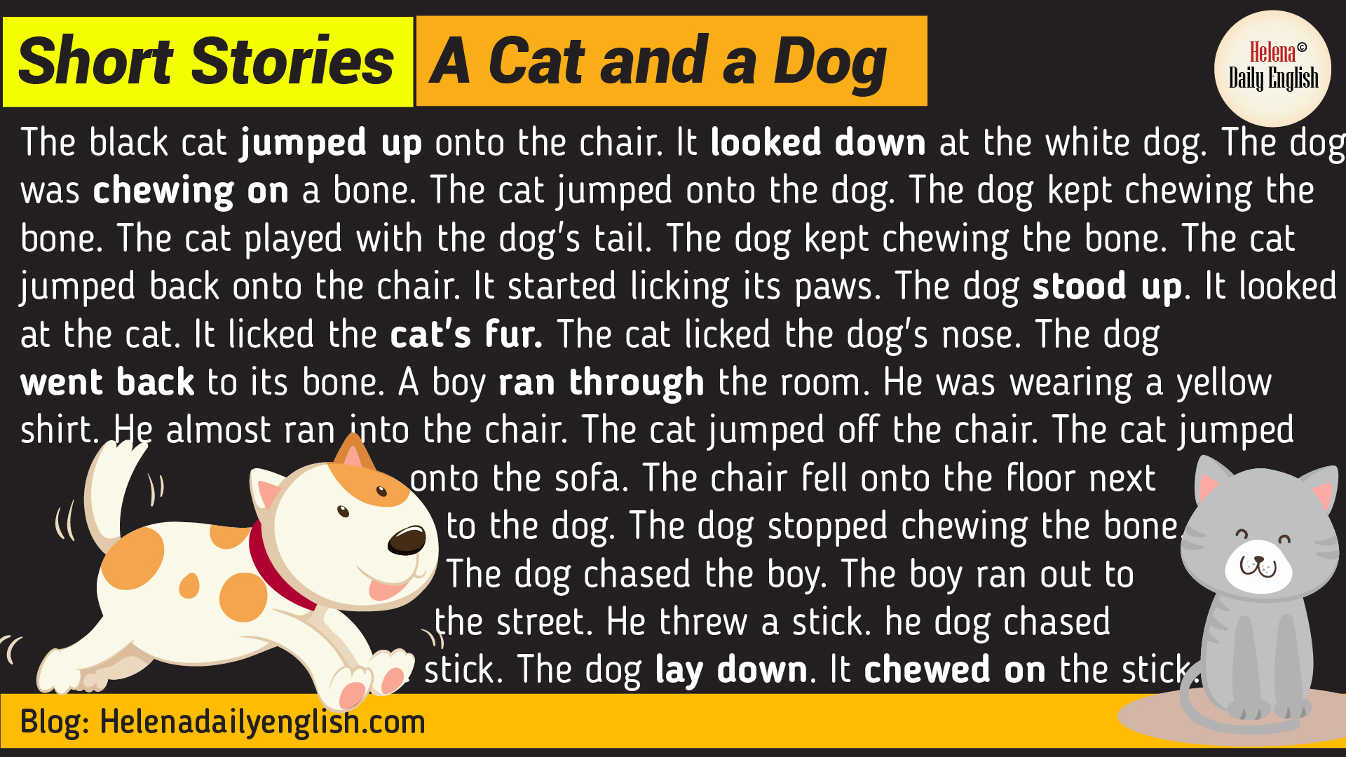 Short Stories in English: A Cat and a Dog