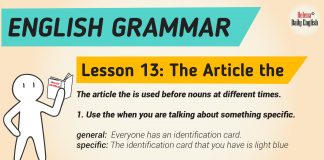 Learn English Grammar: Lesson 13 – The Article the