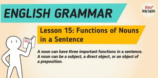 Learn English Grammar: Lesson 15 – Functions of Nouns in a Sentence