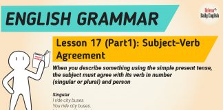 Learn English Grammar: Lesson 17 (Part 1) – Subject-Verb Agreement