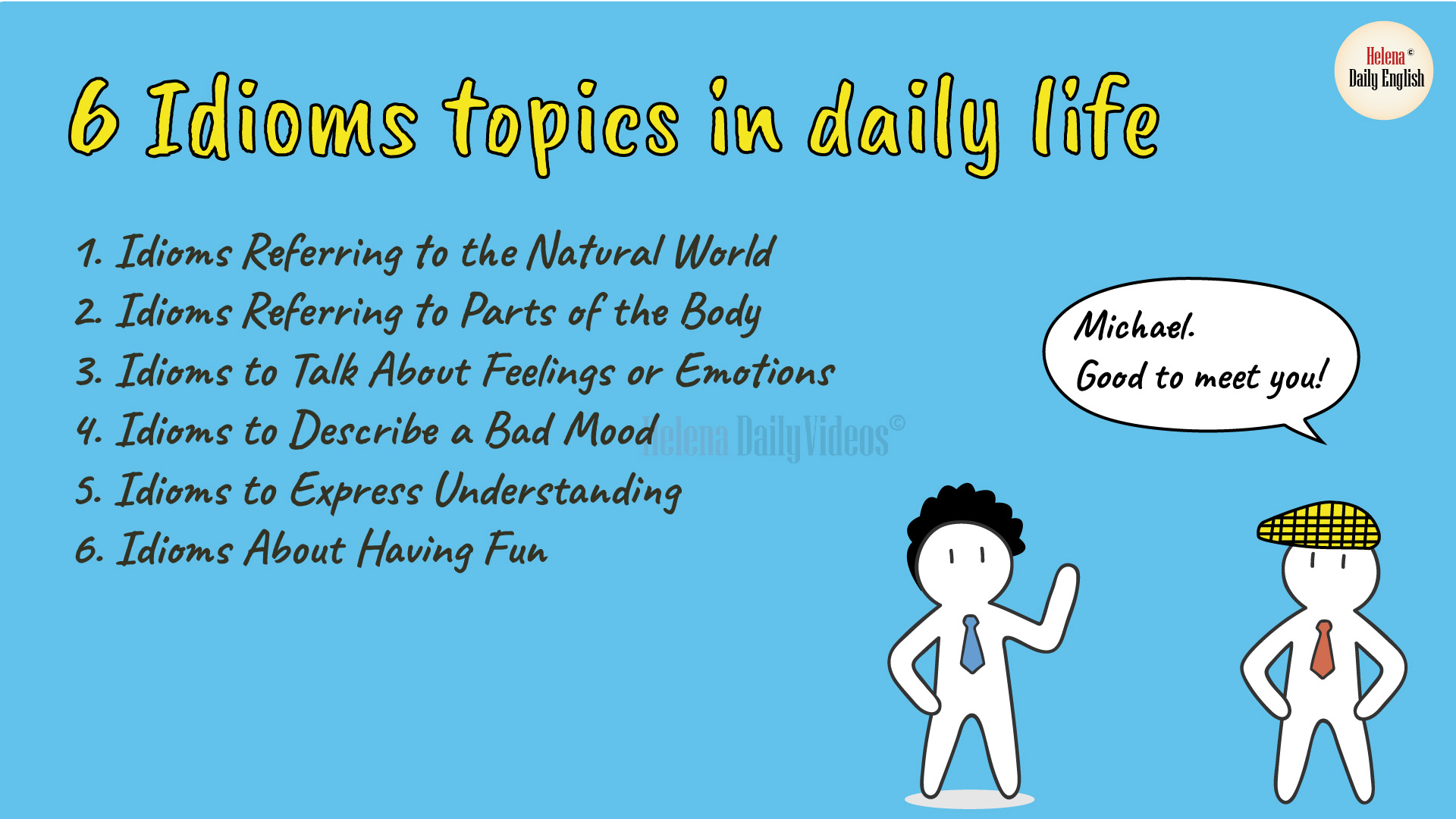 Idioms in English | 6 Idioms topics in daily life